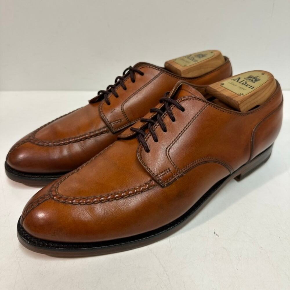 FULLY RESOLED Alden 962 Norwegian Split Toe Blucher Burnished Tan NST USA 8.5
